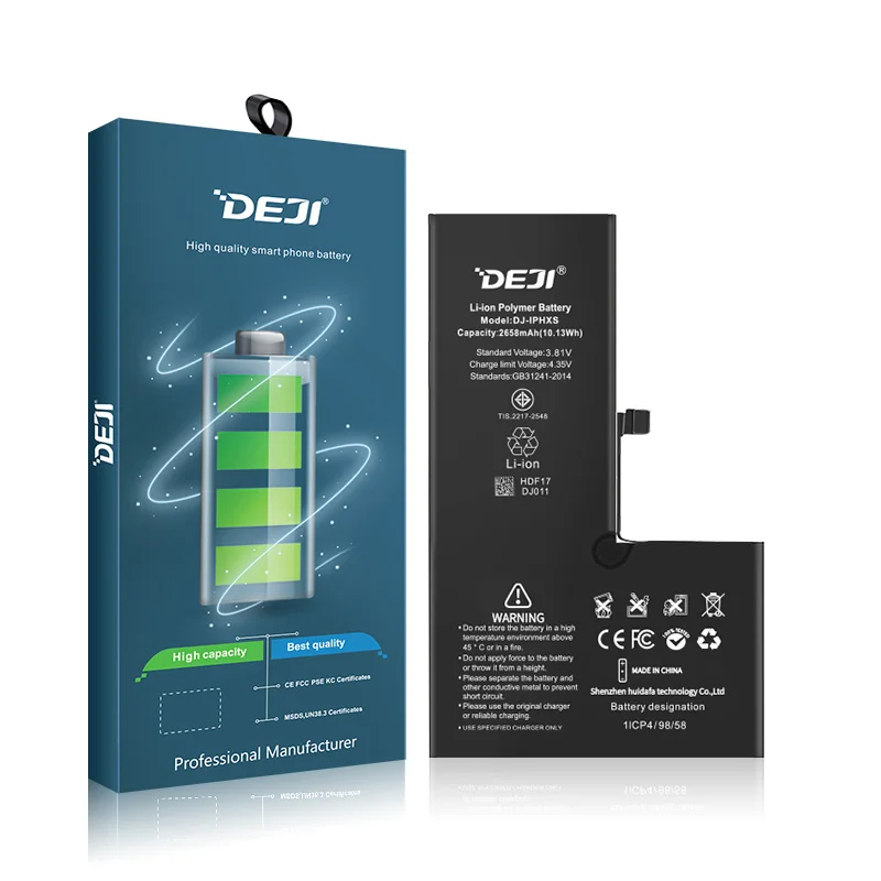 Бесплатный образец, сверхвысокий запасной аккумулятор 2658 мАч для мобильного телефона iphone XS A1920