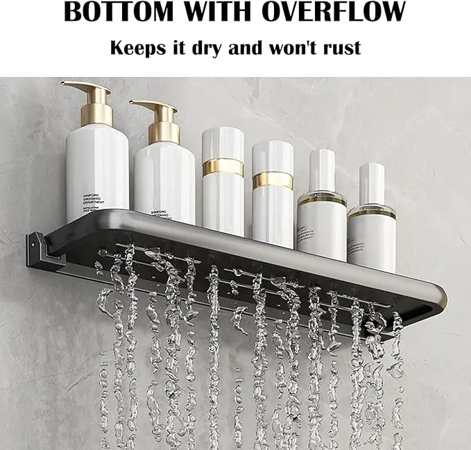 Bathroom Shelves Wall Mounted Foldable Shelf for Bathroom Waterproof Metal Shower Shelf Rack