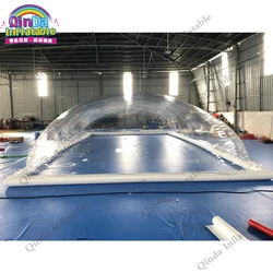 Portable outdoor used transparent inflatable pool dome with covered tents from China inflatable pool cover tent factory