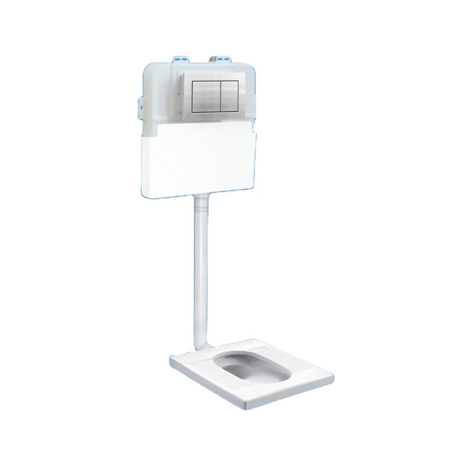 squat toilet with concealed cistern and  flushing water tank ceramic squatting toilet pan with wall hung water tank