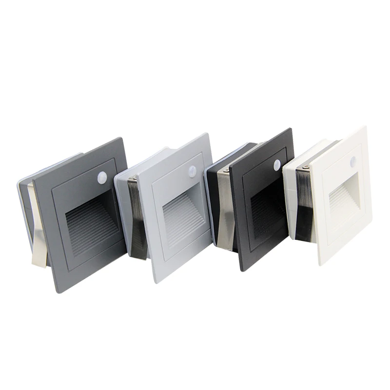 3W Auto ON OFF Wall Mounted Recessed Radar Motion Sensor LED Step Light For Hallway Staircase Passageway