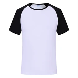 Cheap Promotional men round neck Raglan short sleeves t-shirt with custom logo printed tshirts for women