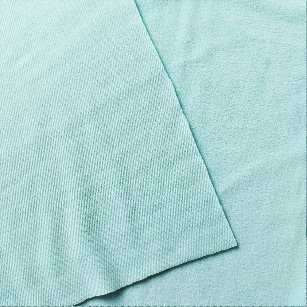 High quality knitted 95% Polyester 5% Spandex comfortable green single side ammonia over