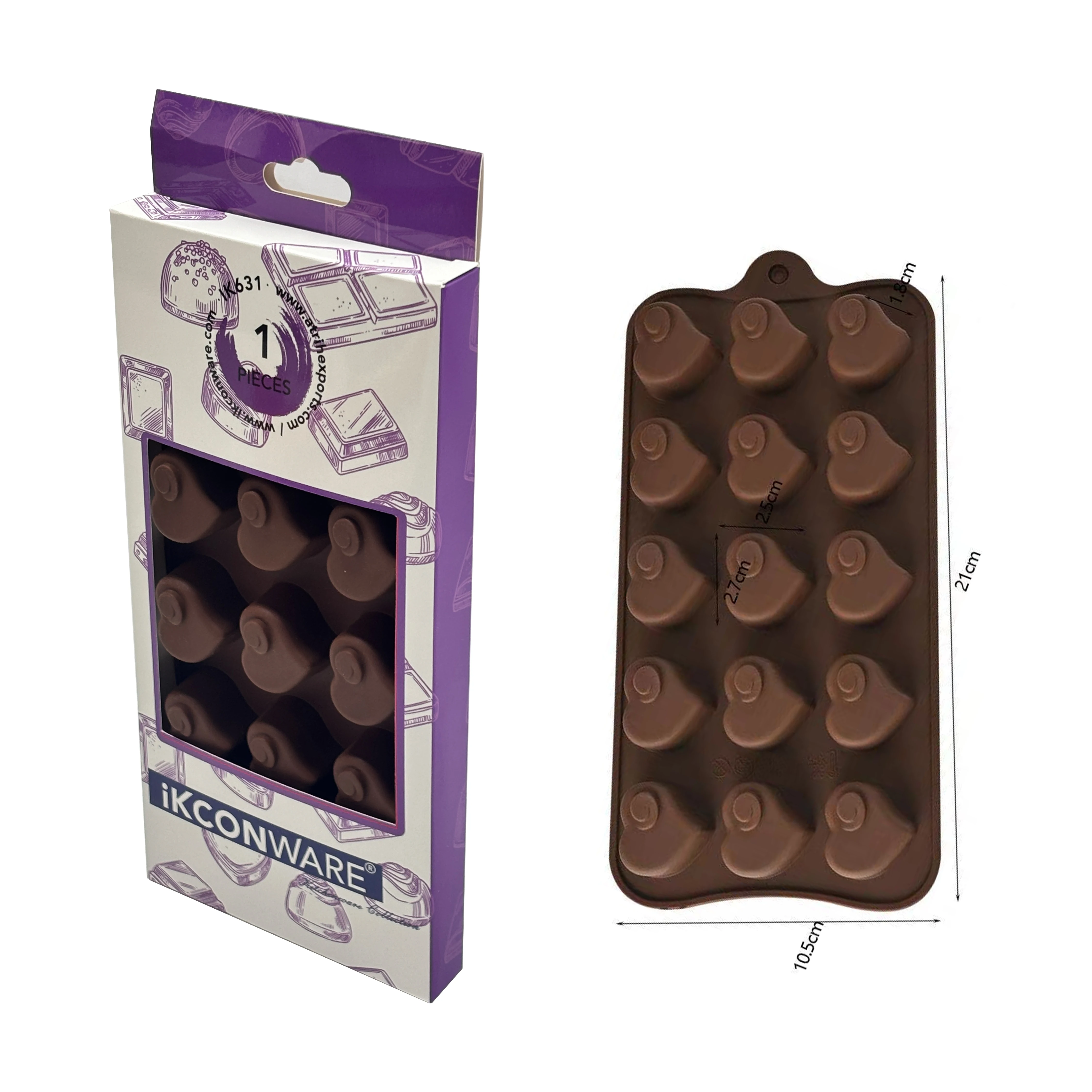 BPA-Free Non-Toxic Custom Shape Silicone Chocolate Mold Easy to Clean and Reusable for Baking and Decor Box Packed Cake Tool