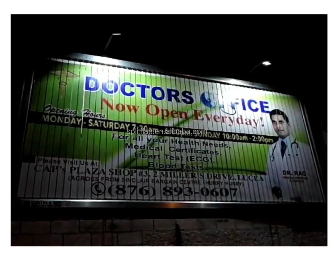 Architectural advertising rotating trivision billboards