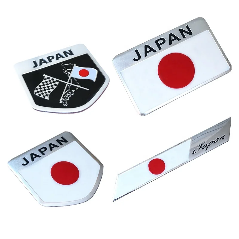 JDMotorsport88 Auto Car Aluminum Japanese Flag Shield Emblem Decal Badge Sticker