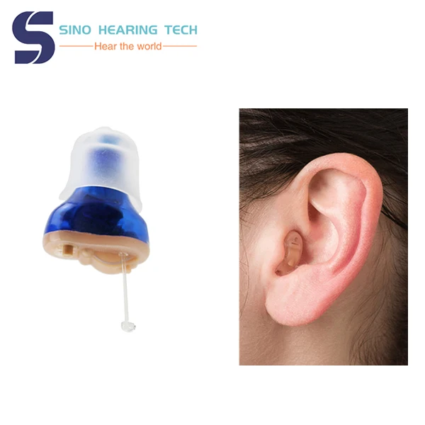 Hearing Aid Complete In The Ear Mini Affordable Hearing Aid with Red/Blue Color Invisible Hearing Aids for Seniors