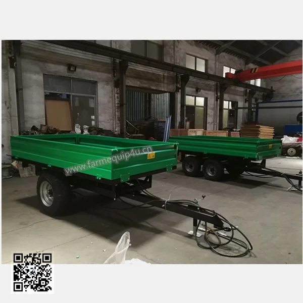 agriculture tipping trailer , small box trailer for fram transport ; tractor tow behind hydraulic dump truck