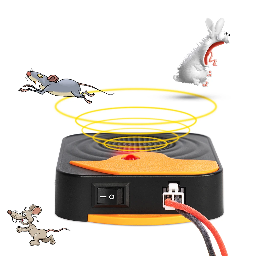 Smart Car Mouse Repeller 12V Sound Wave Marten Repeller Low Consumption Rodent Deterrent Rat Repeller for Vehicle