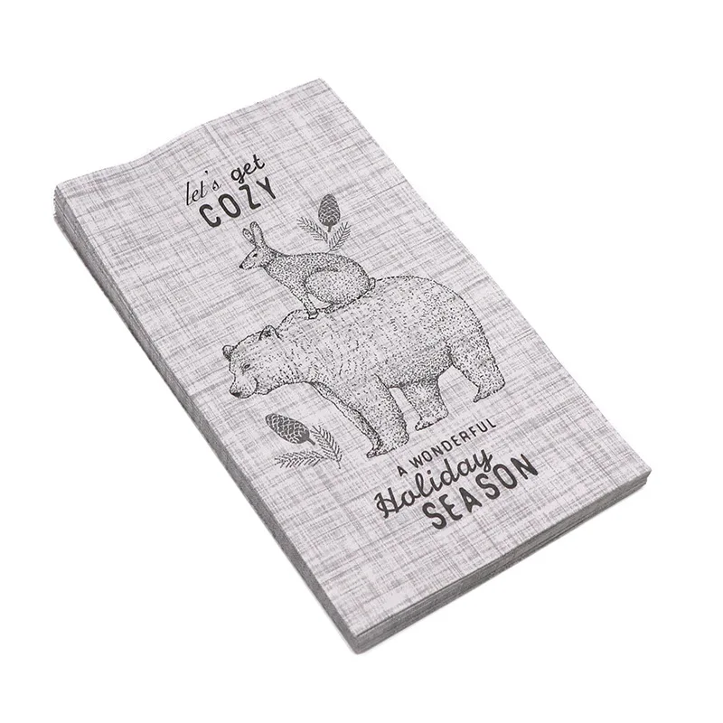 Wholesale Biodegradable Personalized High Quality Printed Thick Custom Paper Beverage Napkins