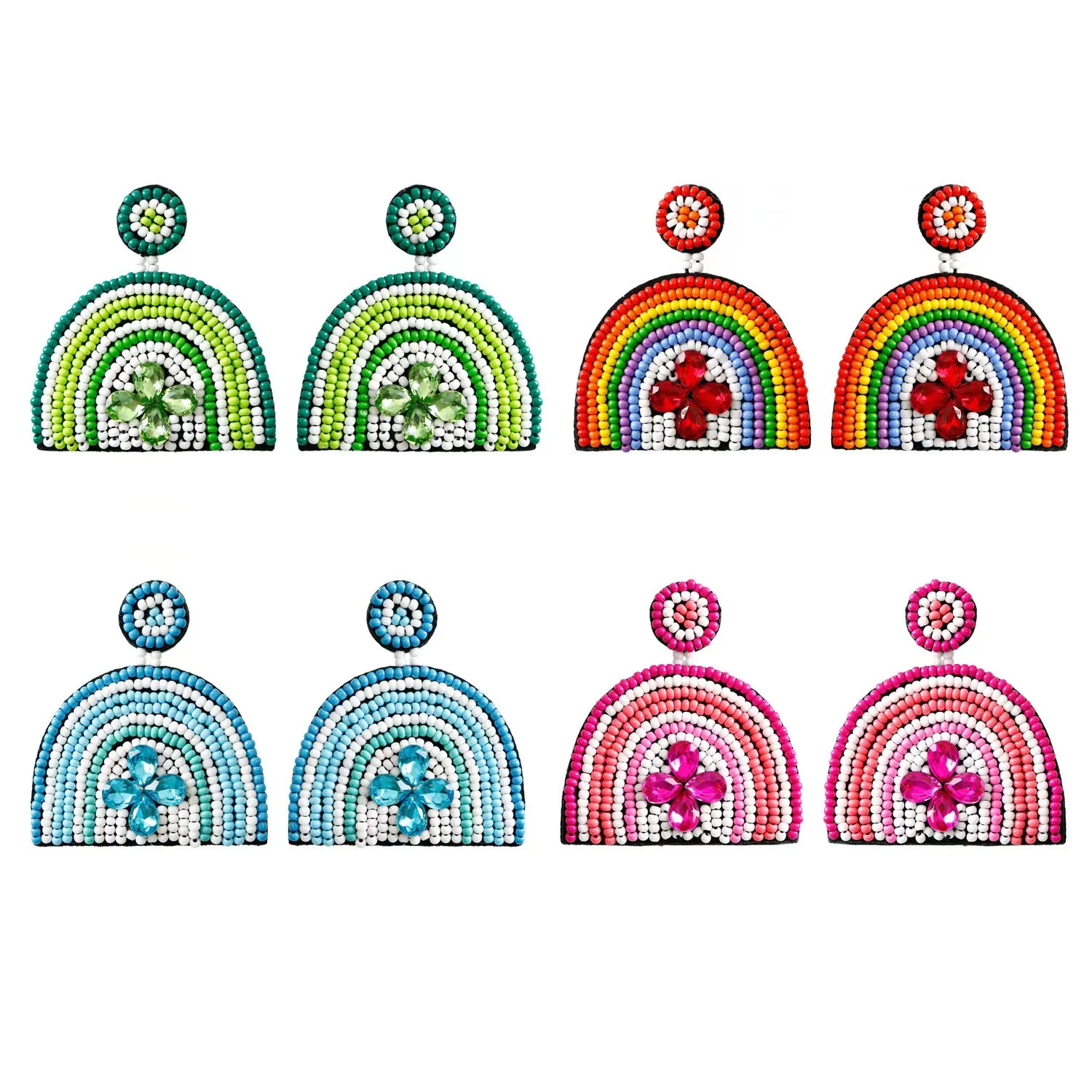 2022 новые модные плетеные вручную ювелирные изделия из бисера в стиле бохо радужные серьги с кисточками для женщин