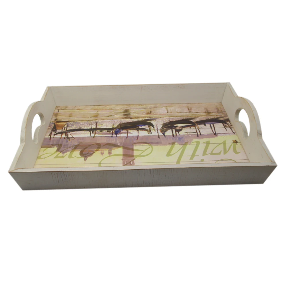 Wholesale 100% Handmade Bathroom Service Antique Wooden Hotel Amenity Tray