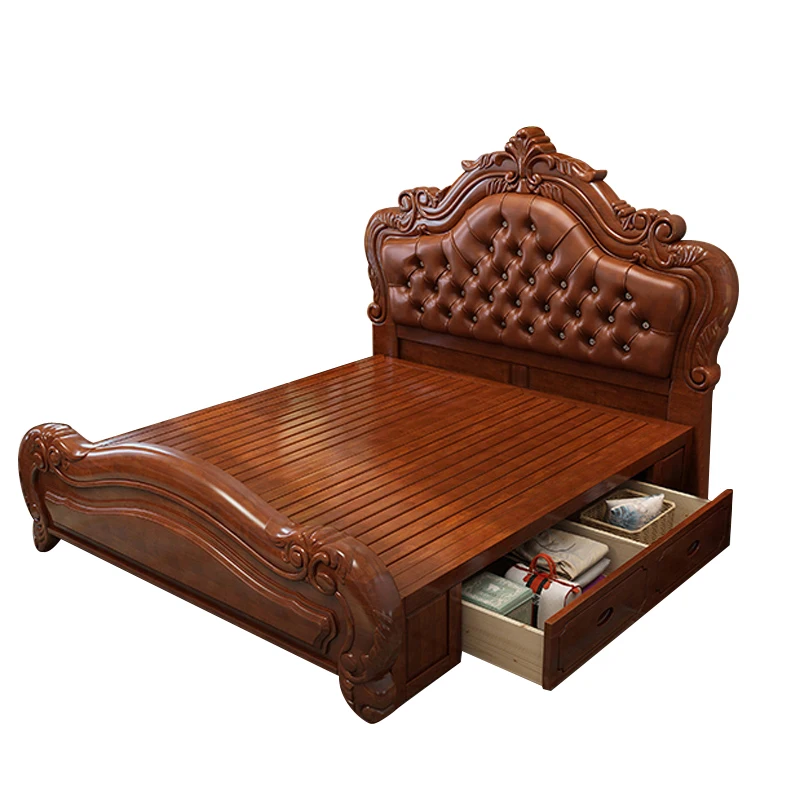 Customized European-style bed 2.2m large bed American-style king bed bedroom furniture set