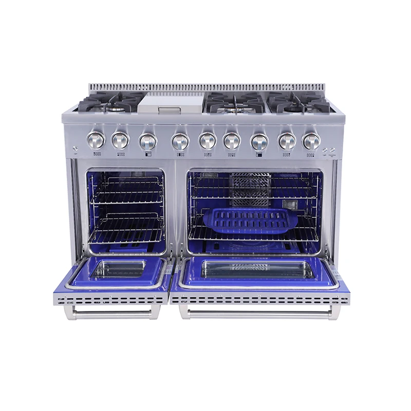 factory OEM 48 inch dual fuel stove range oven with griddle and simmer function