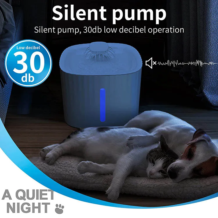 No Spill Circulation 4 Filter Drink Dispenser Anti dry burn Pump LED Indicator Smart Auto Automatic Pet Cat Water Fountain