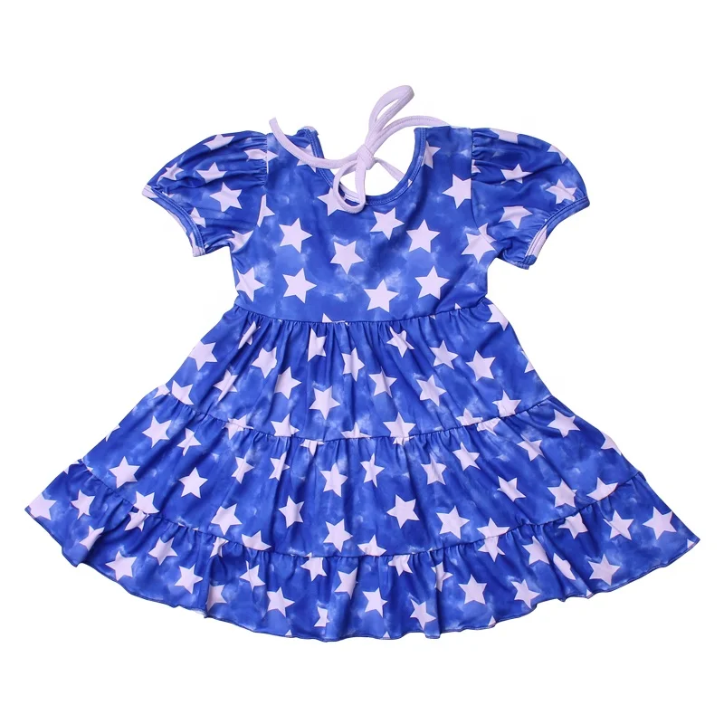 2024 New Patterns 4th Of July Girls Dresses Independence Day Toddler Dress Summer Dress For Baby Girls