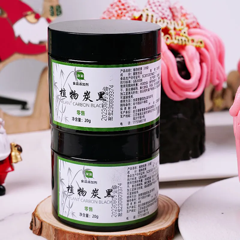 Cocosir Factory Sale Carbon Black Pigment Bamboo Charcoal Powder Food Grade Activated Colorant for cake 20g