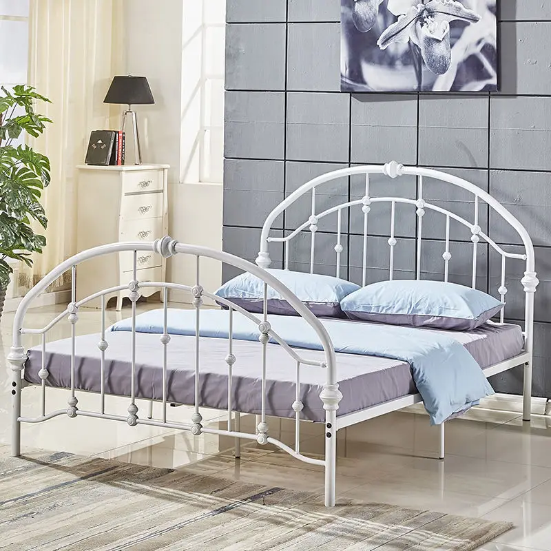 Kainice Classic Style No Box Spring Needed Double Bedframe Headboard And Footboard Metal Double Bed For Bedroom