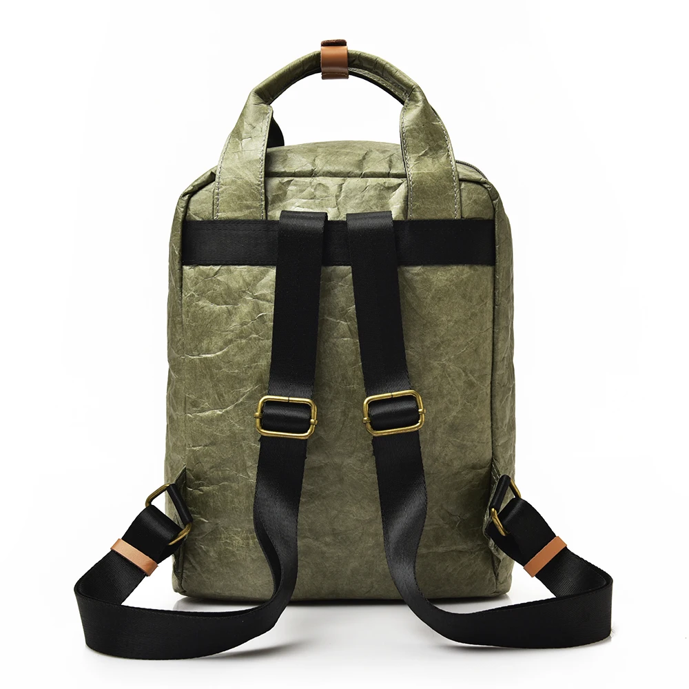 New waterproof travel wax tyvek kraft paper backpack school bag