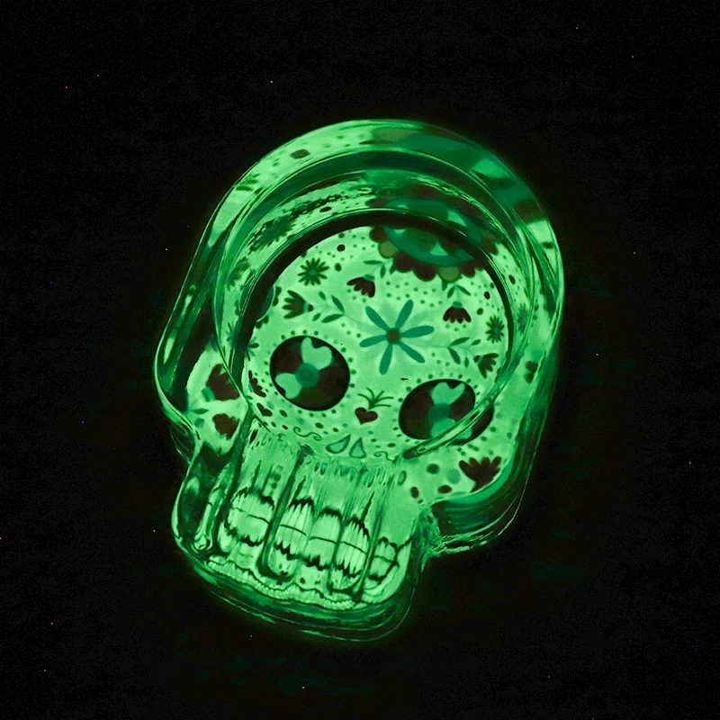 High Quality Custom Design Cigarette Glass Ashtray Glow In Dark Portable Cigar Glass Ashtray