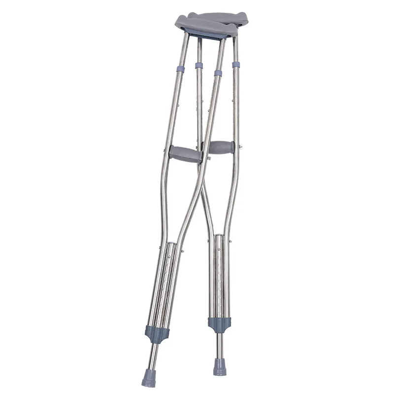 China Wholesale Comfortable Adjustable Aluminum Underarm Crutches Axillary Crutches For Injuried Elderly