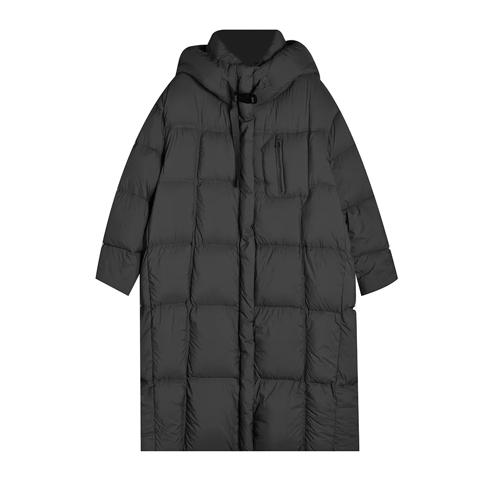 24 Winter New 90 White Duck Loose Long Down Thick Warm Korean Style Quilted Jacket