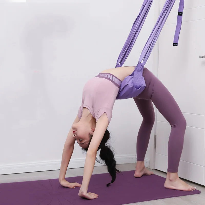 women leg waist flexibility yoga fitness gym stretching strap belt back bend assist band trainer for rehab pilates ballet dance