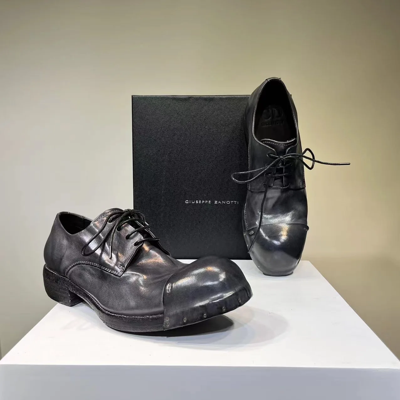 Custom Logo Genuine Leather Dress Shoes For Men Dress Shoes Customize Full-Grain Horse Leather Shoes Goodyear boots CUSTOM BOOTS