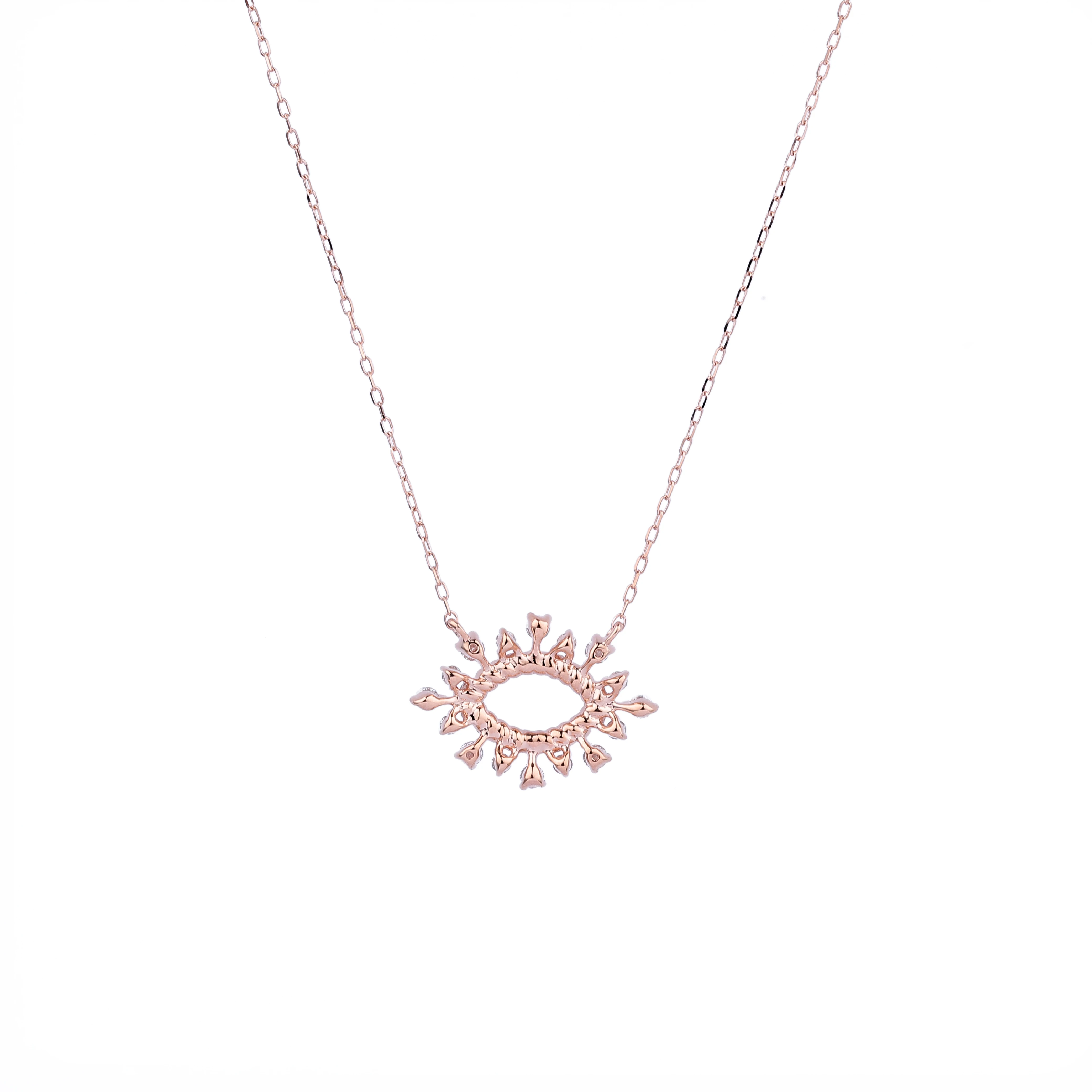 Latest Jewellery Design Natural Diamond Jewelry 18K Rose Gold Necklace Chain For Women