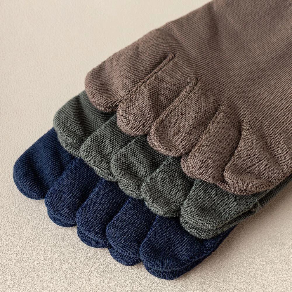 Designer crew business dress 5 toe sock wholesale custom logo work five finger socks for men