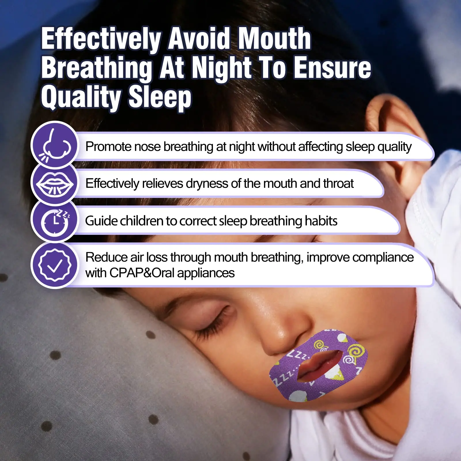 Medical Patch Sleep Strips Mouth Breathing Tape Mouth Closing Tape