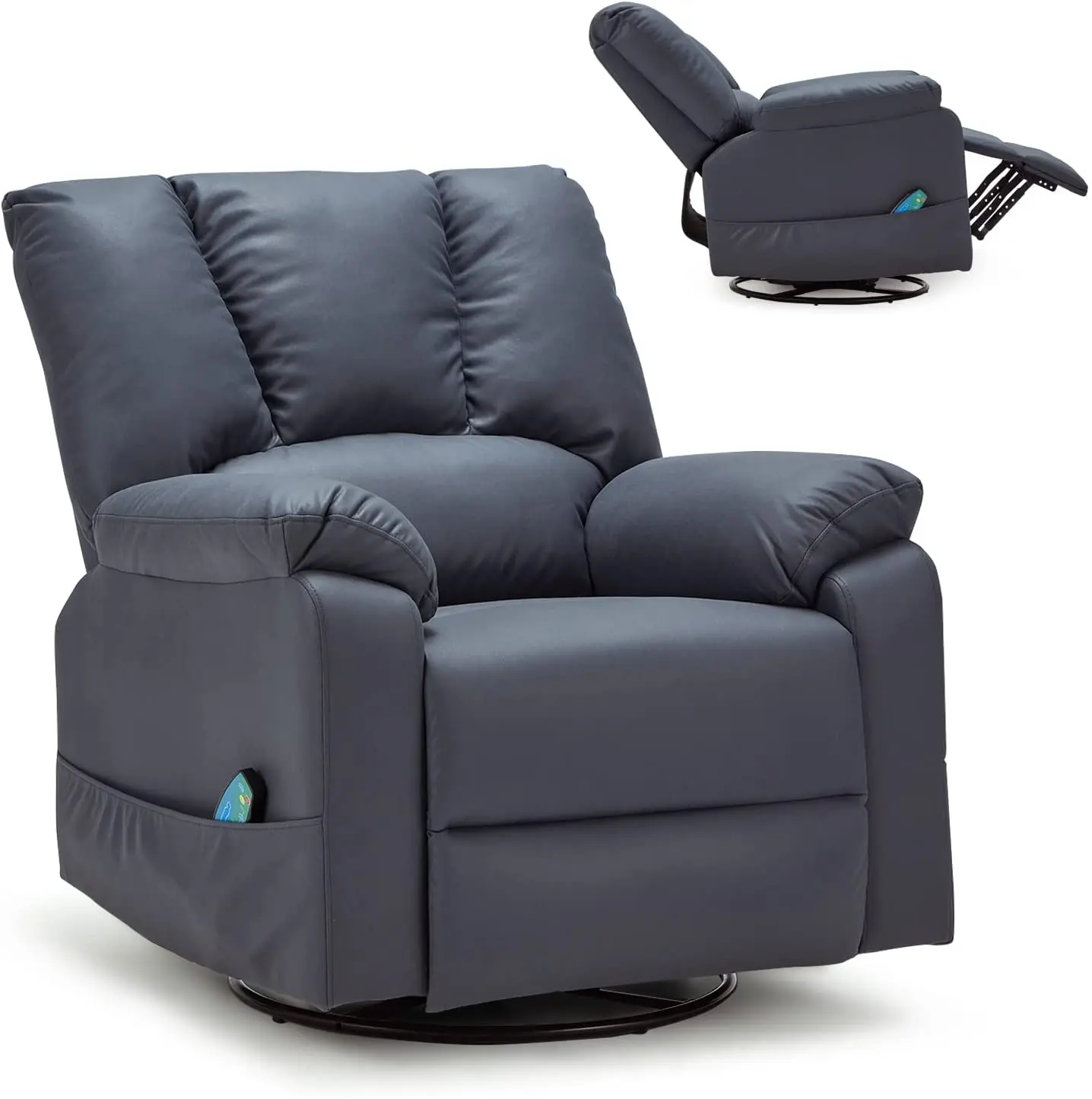 SANS Massage Heated Recliner Sofa Chair 360 Degree Swivel Rocking Recliner Chair for Living Room