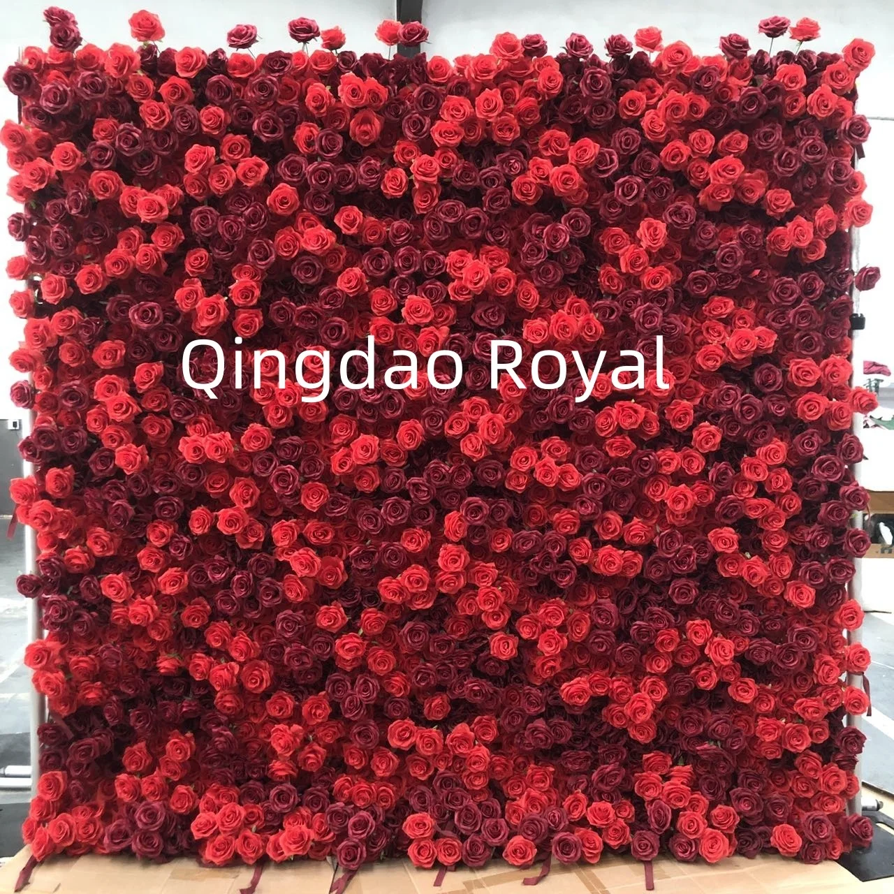 High Quality Hot Sale Birthday Decoration Fabric Back Roll Up Artificial Lilac Flowers Wall Backdrop  For Wedding