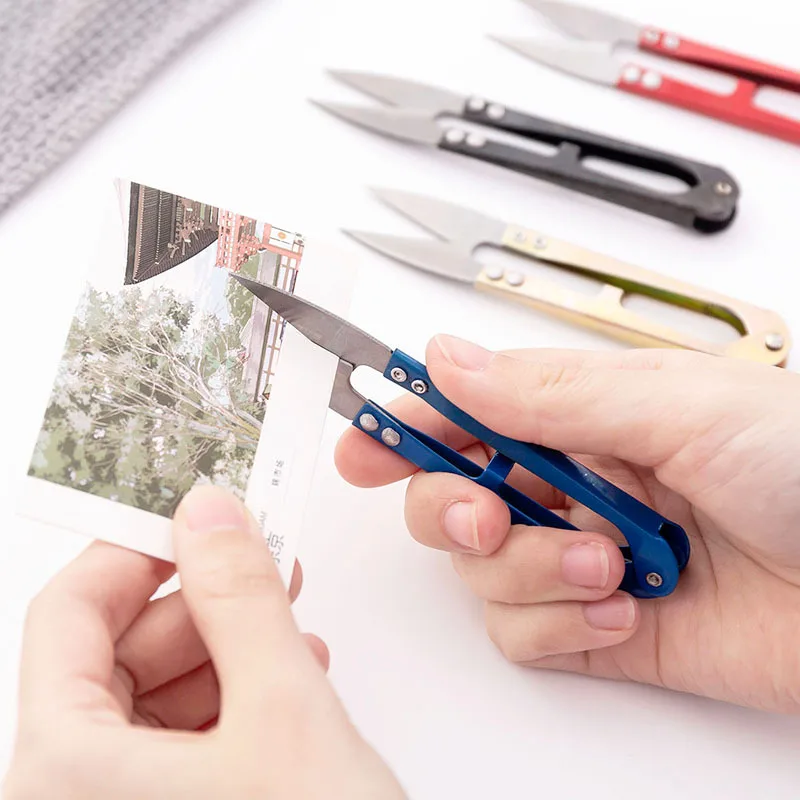 Household U Shape Yarn Cutting Scissors Small Snips Clippers Trimming Nipper for Sewing