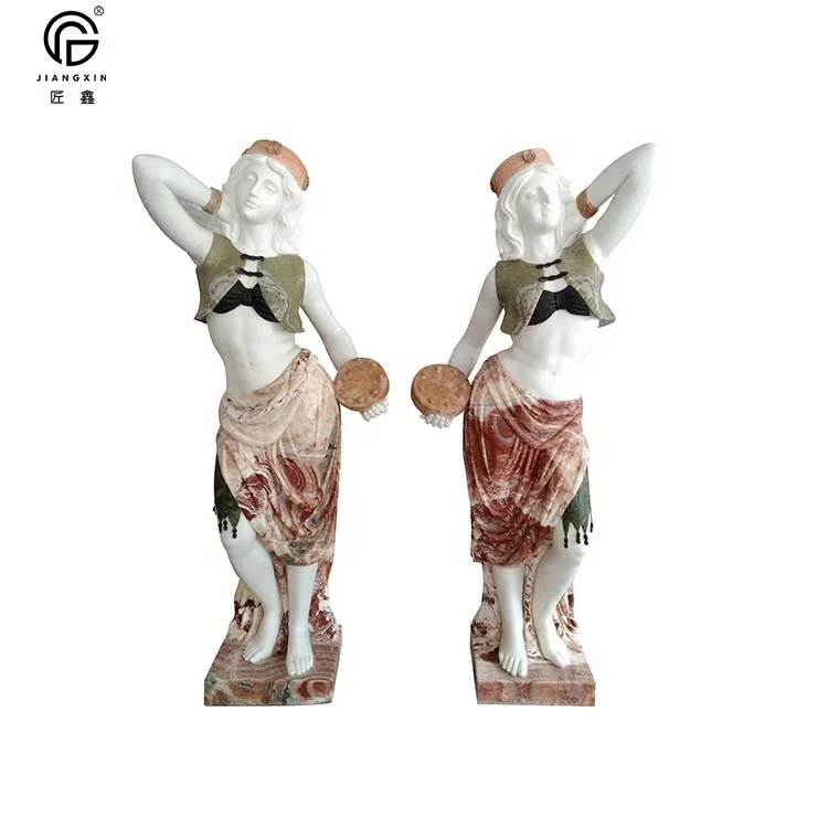 Мраморная статуя в натуральный камень, ручная Резная Мраморная женская статуя, скульптура