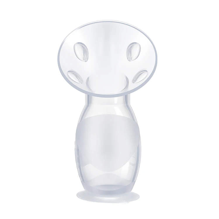 Portable Silicone Breastfeeding Breast Pump Food Grade Silicone BPA Free Manual Breast Pump With Cover Lid