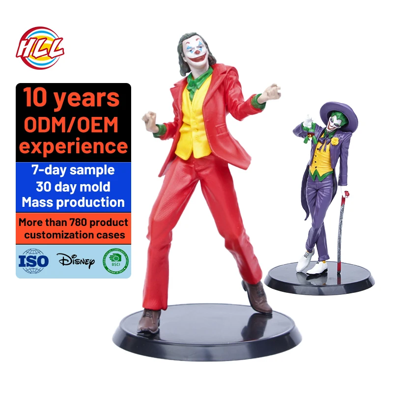 Custom Anime PVC Figures - Unique Blind Box Style Collectible Edition Mini Red & Purple Clown Characters  Action Toy