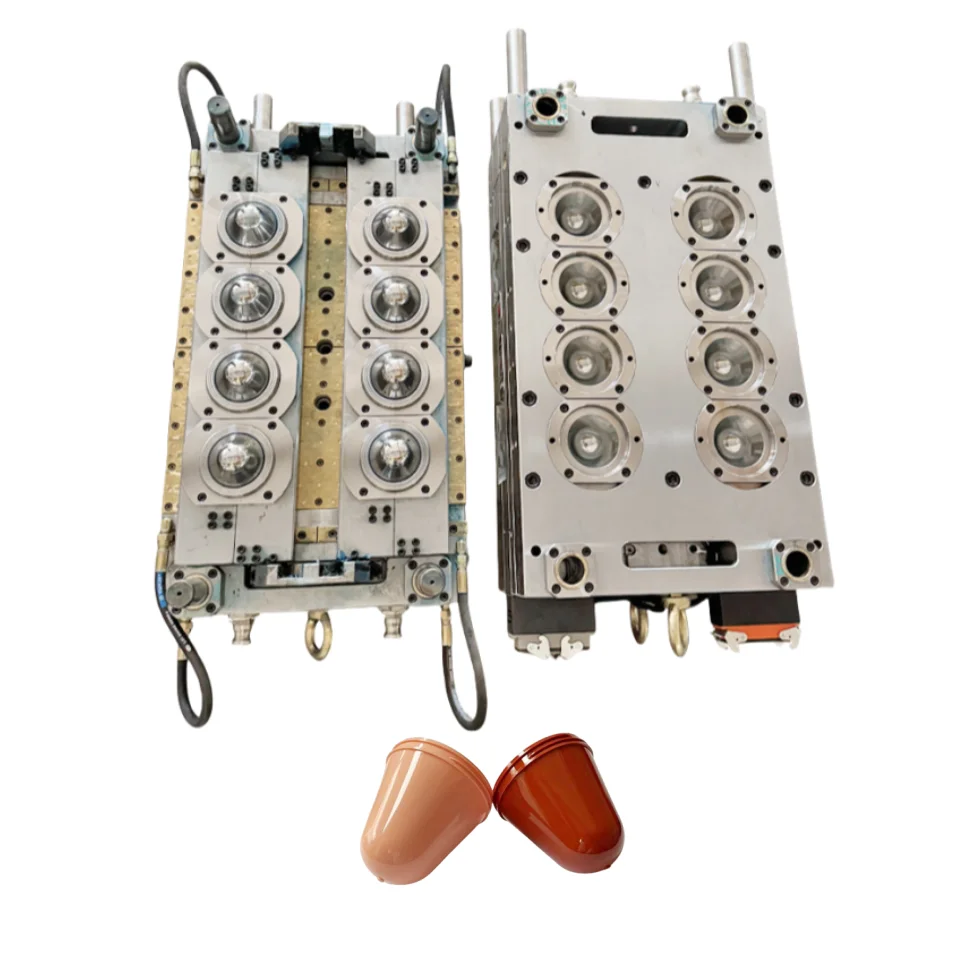 2set cavities and one set cores jar preform mold with 2 weight hot runner valve pin construction pet jar mould