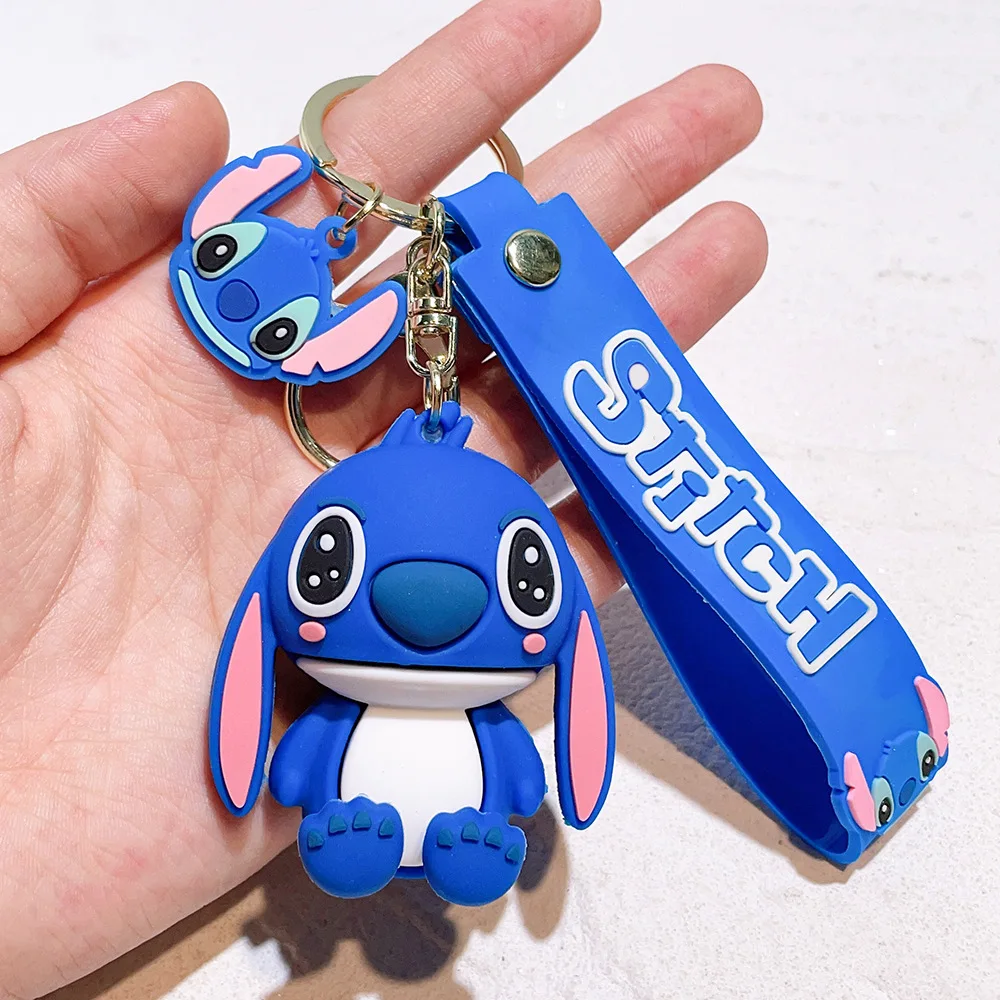 3d Cartoon Pvc Keychain Custom Stitch Doll Plastic Promotional Gifts Keyring Key Chain