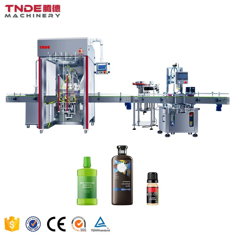 Automatic Four-head Glass Plastic Bottle Liquid Water Filling Machine Palm Fruit Oil Filling Capping Production Line