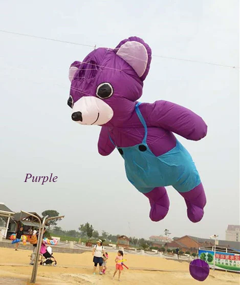 big inflatable nylon bear animal windsock kite for show