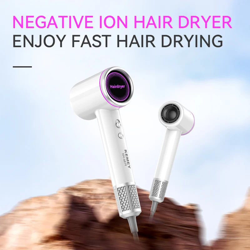 KEMEI km-6879 Negative Ion Hair Dryer Customized High-Speed Salon One-Step Hair Dryer