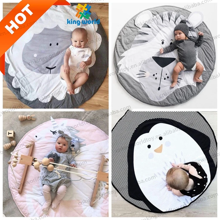 Printed Eco-Friendly Cotton Non-Toxic Wood Play Mats Baby Fitness Frame Wooden Play Mat Infant Activity Gym Montessori Toys