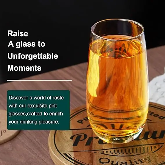 High Quality Highball Glasses 4pc Tall Glass Sets Lead-Free Crystal Glass Drinking Glasses Water Glasses Mojito Glass Cups