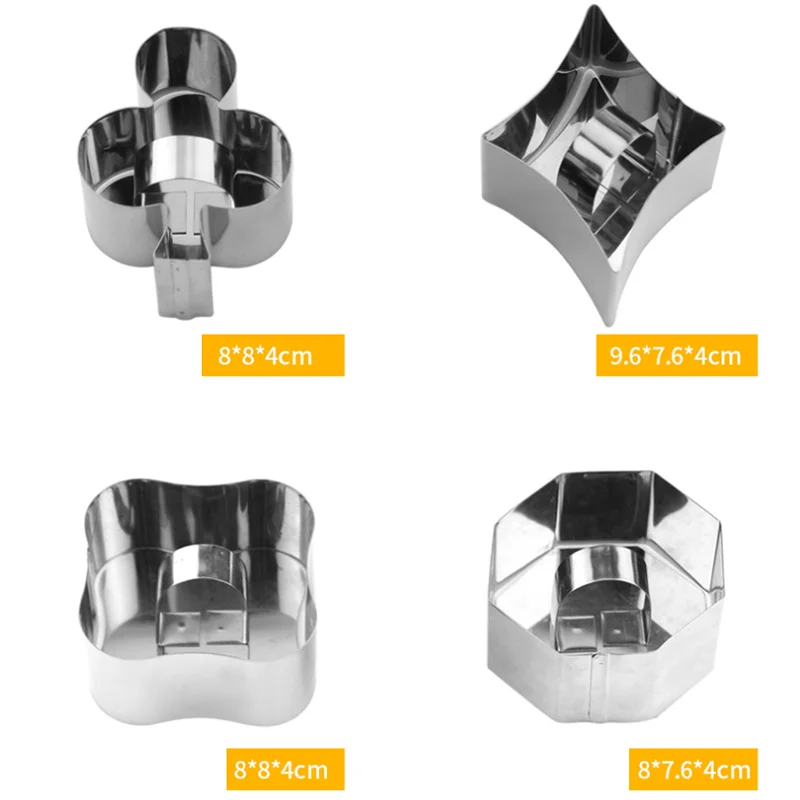 Good quality stainless steel custom start heart round flower animal cookie cutters machine mold sets  with handle