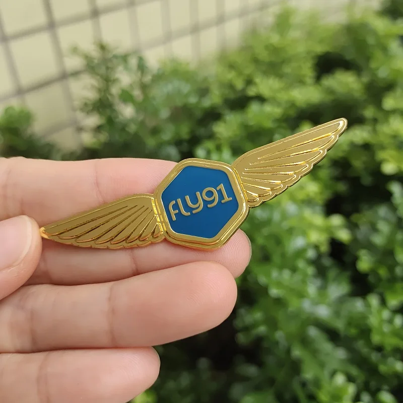 Wholesale Aviation Aircraft Model Badges Metal Commemorative Brooches and Membership Medals UV Printed Anime Cartoons Surnames
