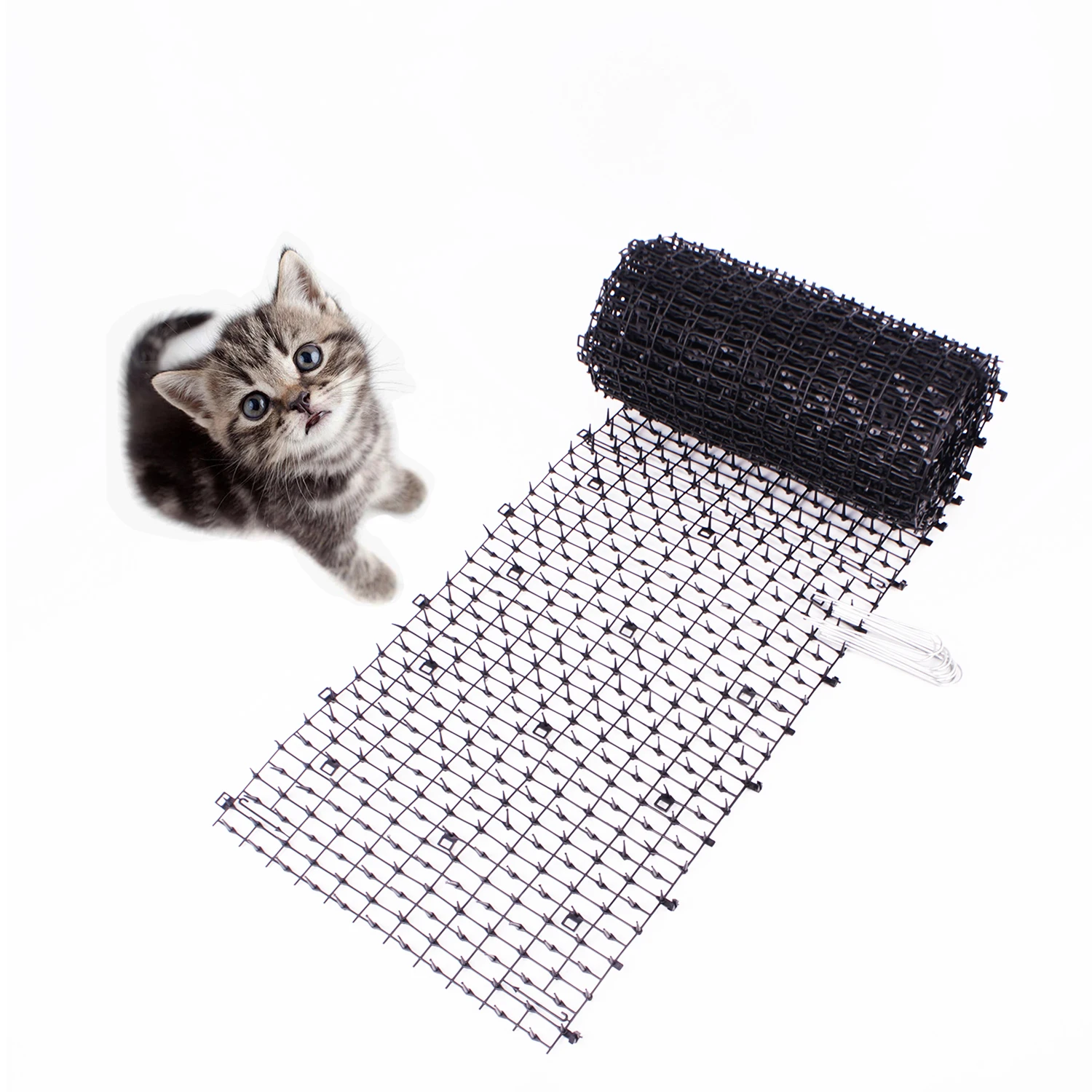 6.5ft Cat Scat Mat with Spikes, Prickle Strips Network Digging Stopper Outdoor Spike Deterrent Mat, 78 inch x 11 inches