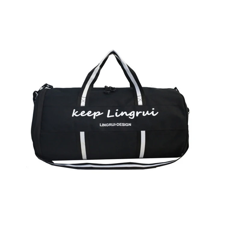 Large capacity overnight outdoor bag waterproof cylinder travel gym bag custom logo crossbody sport duffle bag