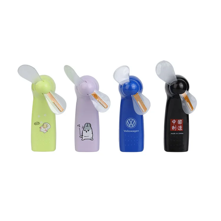 PINBO New Mini Portable Handy LED Custom Battery Promotion Fan Programmable Text Flash Display Handheld Electric LED Message Fan