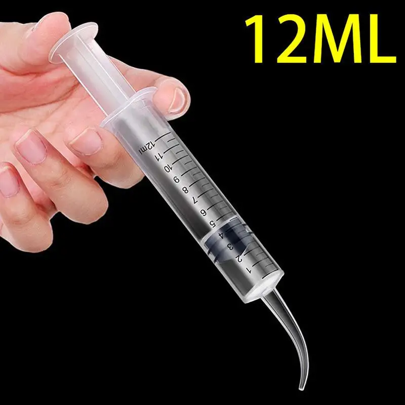 Dental Disposable Syringes curved  Irrigation Syringe 12cc with Scale without Scale